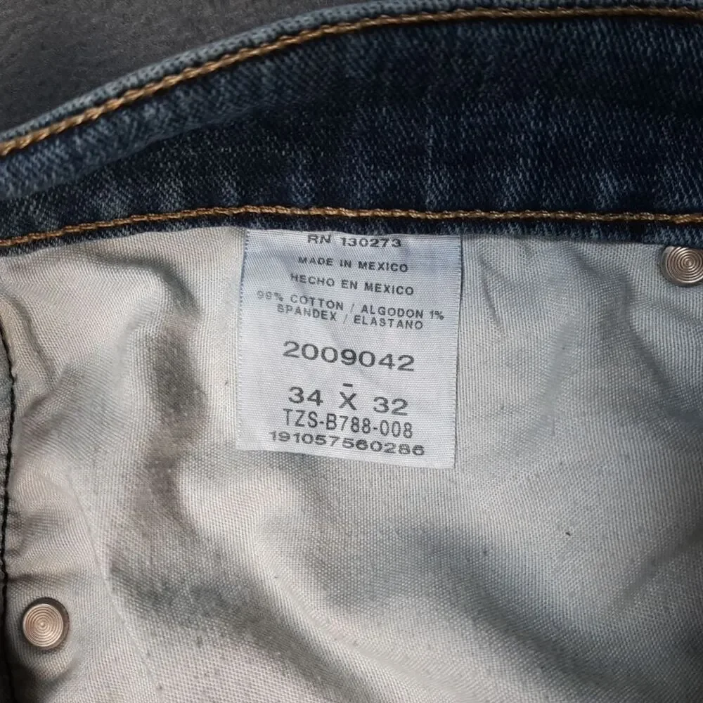 Lee Jeans Mens 34x32 Blue Denim Casual Medium Wash Straight Leg Regular Fit
